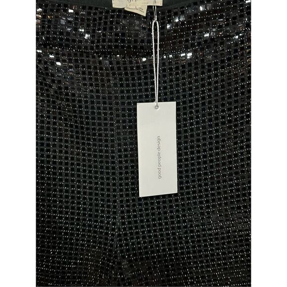 NWT GPD Black Sequin Embellished Wide Leg Pants Size Large Glam Party Trousers - Picture 9 of 9